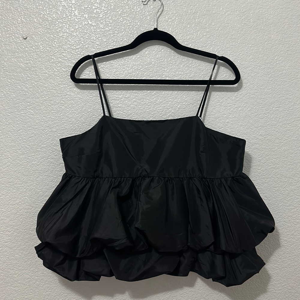wild fable • black ruffle tank top
